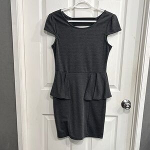 Monteau Charcoal Peplum Mini Dress